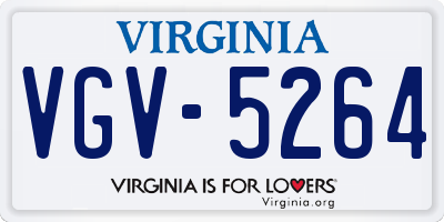 VA license plate VGV5264