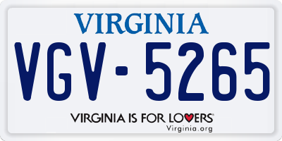 VA license plate VGV5265