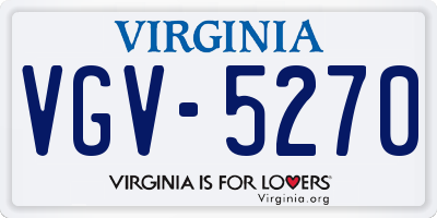 VA license plate VGV5270
