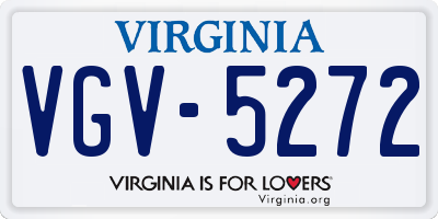 VA license plate VGV5272
