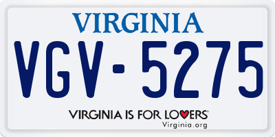 VA license plate VGV5275