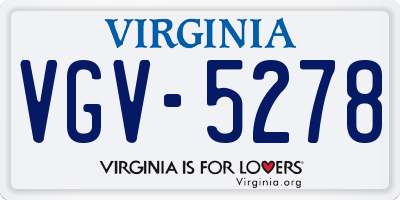 VA license plate VGV5278