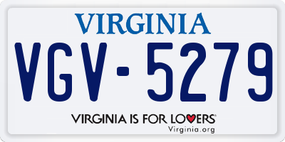 VA license plate VGV5279