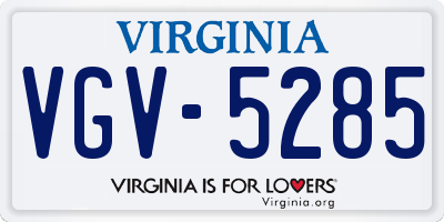 VA license plate VGV5285