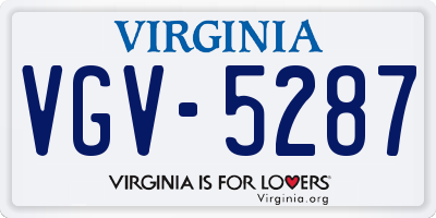 VA license plate VGV5287