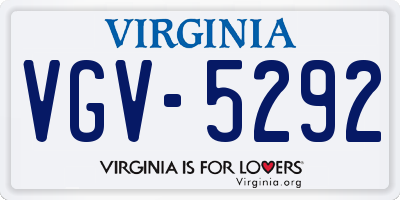 VA license plate VGV5292