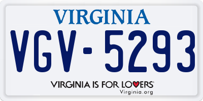 VA license plate VGV5293