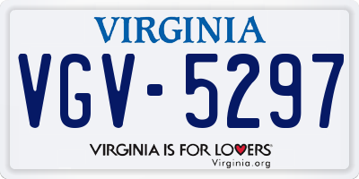 VA license plate VGV5297