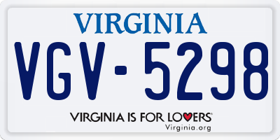 VA license plate VGV5298