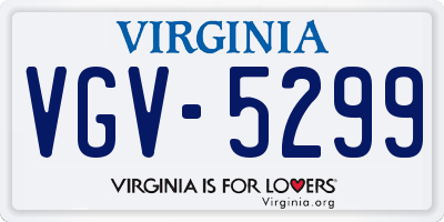 VA license plate VGV5299
