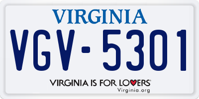 VA license plate VGV5301
