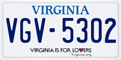 VA license plate VGV5302