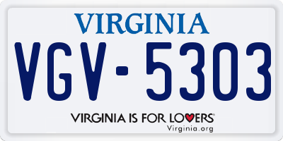 VA license plate VGV5303