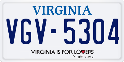 VA license plate VGV5304