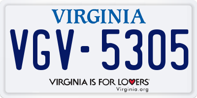 VA license plate VGV5305