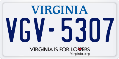 VA license plate VGV5307