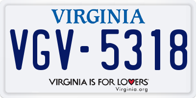 VA license plate VGV5318