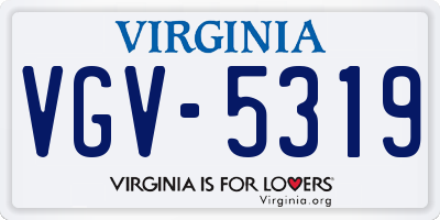 VA license plate VGV5319