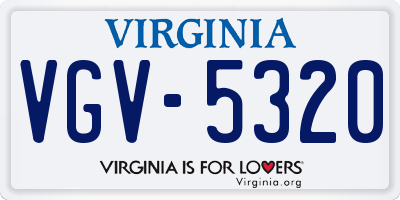 VA license plate VGV5320