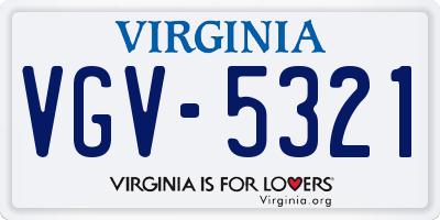 VA license plate VGV5321