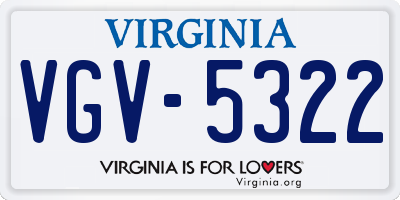 VA license plate VGV5322