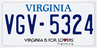 VA license plate VGV5324