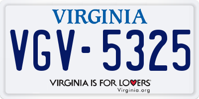 VA license plate VGV5325