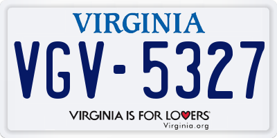 VA license plate VGV5327