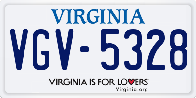 VA license plate VGV5328