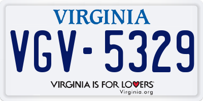 VA license plate VGV5329
