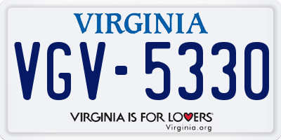 VA license plate VGV5330