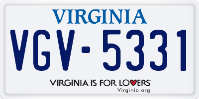 VA license plate VGV5331