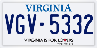 VA license plate VGV5332