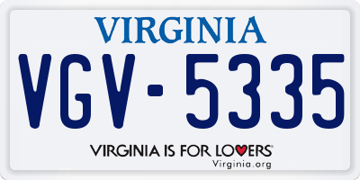 VA license plate VGV5335