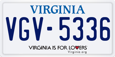 VA license plate VGV5336