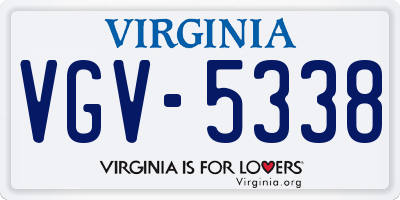 VA license plate VGV5338
