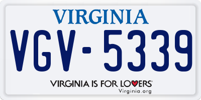VA license plate VGV5339