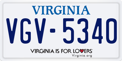 VA license plate VGV5340