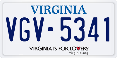 VA license plate VGV5341