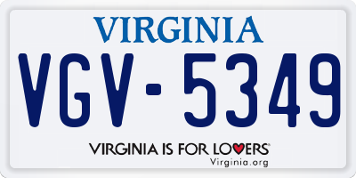 VA license plate VGV5349