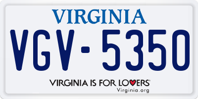 VA license plate VGV5350