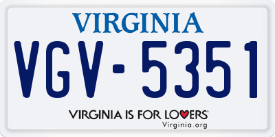 VA license plate VGV5351