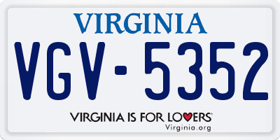 VA license plate VGV5352