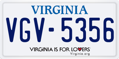 VA license plate VGV5356