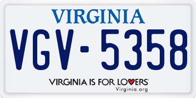 VA license plate VGV5358