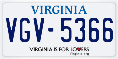 VA license plate VGV5366