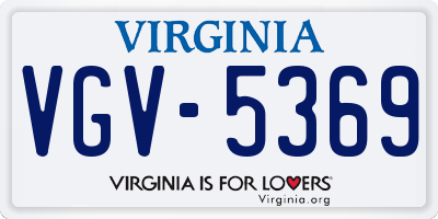 VA license plate VGV5369