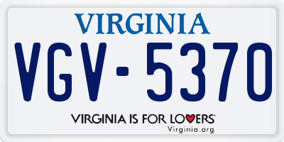 VA license plate VGV5370