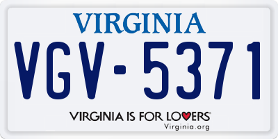 VA license plate VGV5371