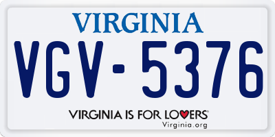 VA license plate VGV5376